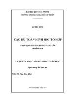 Luận văn thạc sĩ khoa học toán học các bài toán hình học tổ hợp