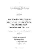 Luận án tiến sĩ kinh tế một số giải pháp nâng cao chất lượng tổ chức sử dụng phần mềm kế toán doanh nghiệp việt nam