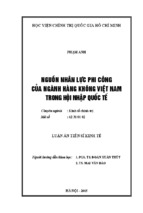 Luận án tiến sĩ nguồn nhân lực phi công của ngành hàng không việt nam trong hội nhập quốc tế