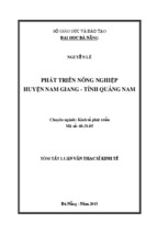 Luận văn thạc sĩ kinh tế phát triển nông nghiệp huyện nam giang, tỉnh quảng nam