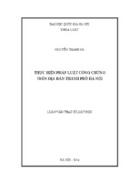 Luận văn thạc sĩ luật học thực hiện pháp luật công chứng trên địa bàn thành phố hà nội