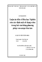 Luận án tiến sĩ hóa học nghiên cứu xác định một số dạng selen trong hải sản bằng phương pháp von-ampe hòa tan