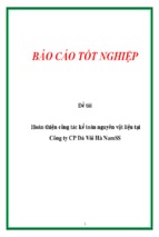 Báo cáo kế toán hoàn thiện công tác kế toán nguyên vật liệu tại công ty cổ phần đá vôi hà nam