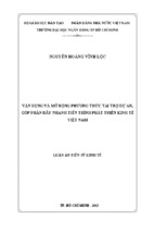 Luận án tiến sĩ kinh tế vận dụng và mở rộng phương thức tài trợ dự án, góp phần đẩy nhanh tiến trình phát triển kinh tế việt nam