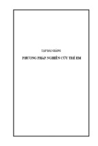 Tập bài giảng phương pháp nghiên cứu trẻ em