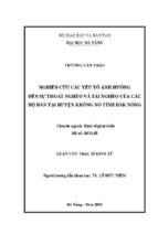 Luận văn thạc sĩ kinh tế nghiên cứu các yếu tố ảnh hưởng đến sự thoát nghèo và tái nghèo của các hộ dân tại huyện krông nô tỉnh đăk nông