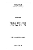 Luận án tiến sĩ một số tính chất của hàm tựa lồi