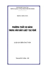 Luận án tiến sĩ ngữ văn phương pháp so sánh trong văn bản luật tục êđê