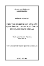 Luận văn thạc sĩ quản trị kinh doanh phân tích tình hình huy động vốn tại ngân hàng thương mại cổ phần đông á chi nhánh đắk lắk