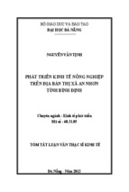 Luận văn thạc sĩ phát triển kinh tế nông nghiệp trên địa bàn thị xã an nhơn tỉnh bình định