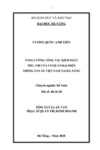 Luận văn thạc sĩ tăng cường công tác kiểm soát thu, chi của cơ quan đại diện thông tấn xã việt nam tại đà nẵng