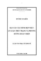 Luận văn thạc sĩ kinh tế báo cáo tài chính hợp nhất lý luận, thực trạng và phương hướng hoàn thiện