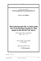 Luận văn thạc sĩ kinh tế một số giải pháp phát triển các doanh nghiệp nhỏ và vừa hoạt động trong lĩnh vực nông nghiệp trên địa bàn tỉnh thái nguyên