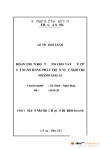 Luận văn thạc sĩ hoàn thiện hoạt động cho vay đầu tư tại ngân hàng phát triển việt nam chi nhánh gia lai