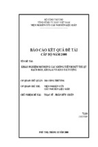 Báo cáo kết quả đề tài cấp bộ khảo nghiệm mở rộng các giống tiến bộ kỹ thuật bạch đàn, keo lai và keo tai tượng