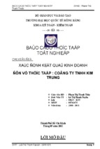 Báo cáo thực tập tốt nghiệp xác định kết quả kinh doanh đơn vị thực tập công ty tnhh kim trung