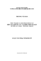 Luận văn thạc sĩ kinh tế thực trạng và giải pháp nâng cao hiệu quả kinh tế cây vải thiều trên địa bàn huyện lục ngạn - tỉnh bắc giang