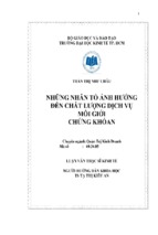 Luận văn thạc sĩ kinh tế những nhân tố ảnh hưởng đến chất lượng dịch vụ môi giới chứng khoán 1