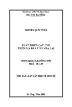 Luận văn thạc sĩ phát triển cây chè trên địa bàn tỉnh gia lai .