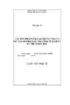 Luận văn thạc sĩ các biện pháp nâng cao chất lượng đội ngũ vận hành bảo dưỡng công ty dịch vụ kỹ thuật dầu khí