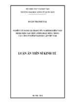 Luận án tiến sĩ kinh tế nghiên cứu đánh giá trọng yếu và rủi ro kiểm toán nhằm nâng cao chất lượng hoạt động trong các công ty kiểm toán độc lập việt nam