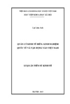 Luận án tiến sĩ kinh tế quản lý kinh tế biển - kinh nghiệm quốc tế và vận dụng vào việt nam