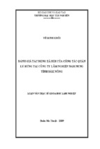 Luận văn thạc sĩ lâm nghiệp đánh giá tác động xã hội của công tác quản lý rừng tại công ty lâm lâm nghiệp nam nung tỉnh đăk nông