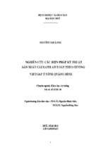 Luận án tiến sĩ nông nghiệp  nghiên cứu các biện pháp kỹ thuật sản xuất cải xanh an toàn theo hướng vietgap ở tỉnh quảng bình