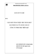 Chuyên đề tốt nghiệp giải pháp hoàn thiện việc trưng bày sản phẩm tại cửa hàng bán lẻ công ty tnhh nike việt nam