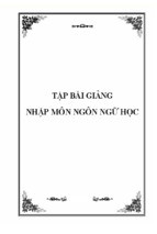 Tập bài giảng nhập môn ngôn ngữ học