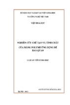 Nghiên cứu chế tạo và tính chất của màng polyme ứng dụng để bảo quản