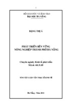 Luận văn thạc sĩ phát triển bền vững nông nghiệp thành phố đà nẵng