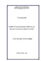 Luận văn thạc sĩ nông nghiệp nghiên cứu khả năng phát triển lúa lai hai dòng tại một số tỉnh tây nguyên