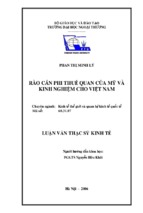 Luận văn thạc sĩ kinh tế rào cản phi thuế quan của mỹ và kinh nghiệm cho việt nam