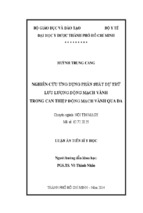 Luận án ngành nội tim mạch - nghiên cứu ứng dụng phân suất dự trữ lưu lượng động mạch vành trong can thiệp động mạch vành qua da