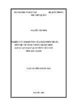 Luận án ngành tổ chức quản lý dược-nghiên cứu ảnh hưởng của phân phối thuốc đến việc sử dụng thuốc kháng sinh hợp lý an toàn tại tuyến y tế cơ sở tỉnh bắc giang