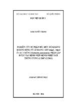 Nghiên cứu sự phân bố, mức độ kháng kháng sinh, tỷ lệ mang gen  maga,  rmpa ở các chủng klebsiella pneumoniae phân lập được tại bệnh viện bệnh nhiệt đới trung ương (12007-122011)