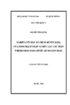 Nghiên cứu một số chỉ số huyết động của động mạch thận và mức lọc cầu thận ở bệnh nhân tăng huyết áp nguyên phát