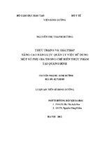 Thực trạng và giải pháp nâng cao năng lực quản lý việc sử dụng một số phụ gia trong chế biến thực phẩm tại quảng bình