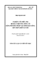 Luận án ngoại thần kinh -sọ não - nghiên cứu điều trị bệnh lý hẹp ống sống cổ bằng phƣơng pháp tạo hình bản sống kết hợp ghép san hô