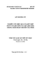 Luận án nội hô hấp-lê thượng vũ nghiên cứu hiệu quả của kết hợp nguy cơ lâm sàng và cận lâm sàng trong chẩn đoán thuyên tắc phổi [tt]