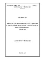 Luận án ngành y tế cộng đồng-thực trạng tình trạng dinh dưỡng trước – trong thời kỳ mang thai của bà mẹ và chiều dài, cân nặng của trẻ sơ sinh tại tỉnh bình dương năm 2010 - 2012
