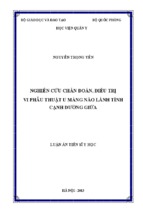 Luận án ngoại thần kinh-nghiên cứu chẩn đoán, điều trị vi phẫu thuật u màng não lành tính