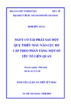 Luận án ngành thần kinh -nguy cơ tái phát sau đột quỵ thiếu máu não cục bộ cấp theo phân tầng một số yếu tố liên quan