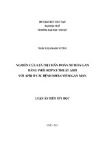 Luận án nội tiêu hóa-nghiên cứu giá trị chẩn đoán xơ hóa gan bằng phối hợp kỹ thuật arfi với apri ở các bệnh nhân viêm gan mạn. [ful]