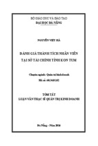 đánh giá thành tích nhân viên tại sở tài chính kom tum