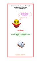 Chuyên đề các phương pháp giải phương trình - bất phương trình mũ và logarit 