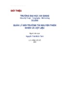Quản lý môi trường tài nguyên thiên nhiên và vật liệu