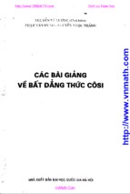 Các bài giảng về bất đẳng thức cosi
