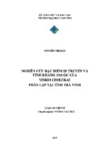 Nghiên cứu đặc điểm di truyền và tính kháng thuốc của vibrio cholerae phân lập tại tỉnh trà vinh